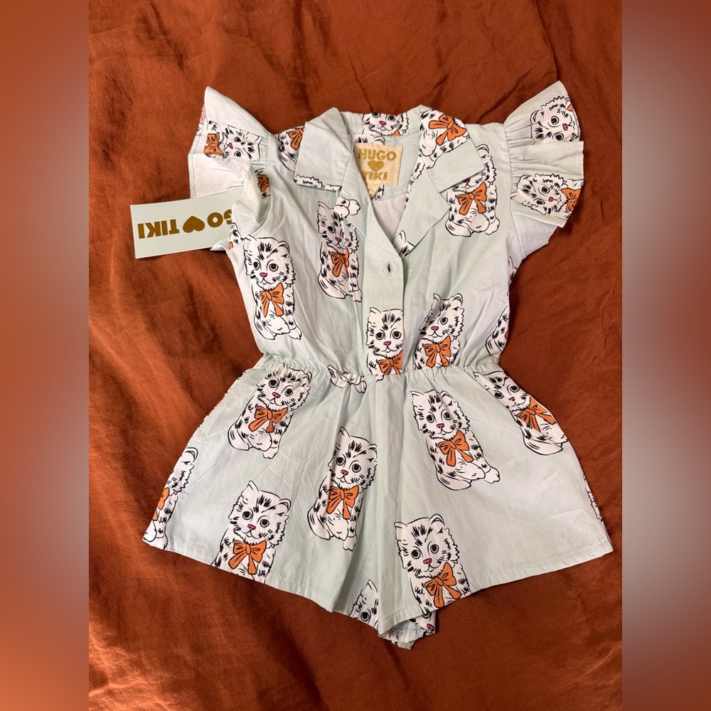 Hugo Loves Tiki NWT 2t Kitty Romper